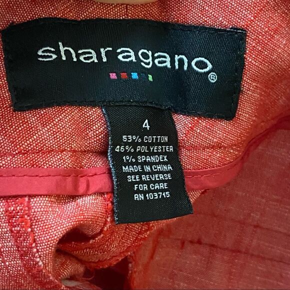Sharagano Red Cuffed Capri Pants Size 4 - Picture 6 of 7